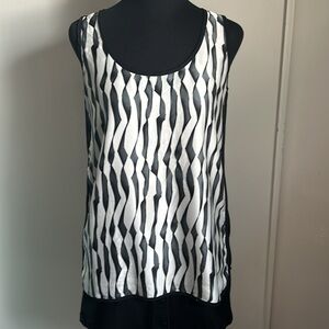 Love Riche Women’s Semi-Sheer Abstract Striped Sleeveless Summer Spring Tank Too